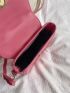 Minimalist Saddle Bag Small Flap Neon Pink