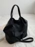 Minimalist Shoulder Tote Bag Pu Double Handle