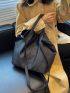 Minimalist Shoulder Tote Bag Pu Double Handle