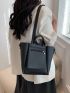 Minimalist Bucket Bag Double Handle Black