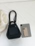 Minimalist Bucket Bag Double Handle Black