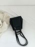 Minimalist Bucket Bag Double Handle Black