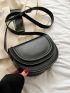 Minimalist Saddle Bag Pu Fashion Black