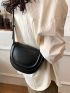 Minimalist Saddle Bag Pu Fashion Black