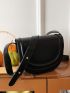 Minimalist Saddle Bag Pu Fashion Black