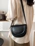 Minimalist Saddle Bag Pu Fashion Black