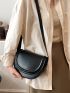 Minimalist Saddle Bag Pu Fashion Black