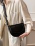 Minimalist Saddle Bag Pu Fashion Black