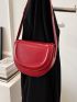 Minimalist Saddle Bag Pu Fashion Black