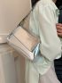 Metallic Flap Baguette Bag Funky Silver