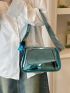 Metallic Flap Baguette Bag Funky Blue