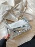 Metallic Flap Baguette Bag Funky Silver