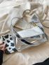 Metallic Flap Baguette Bag Funky Silver