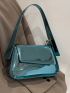 Metallic Flap Baguette Bag Funky Blue