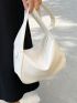 Button Detail Hobo Bag Fashion White