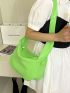 Button Detail Hobo Bag Fashion Green