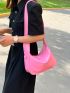 Button Detail Hobo Bag Fashion Pink