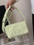 Quilted Square Bag Small Flap Green