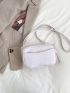 Crocodile Embossed Square Bag Tassel Decor Fashion White