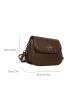 Mini Square Bag Minimalist Plain Brown Flap Magnet Design Adjustable Strap For Travel