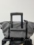 Large Shoulder Tote Bag Houndstooth High-Capacity Fashionable For Work School Workout Shopping