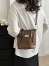 Large Shoulder Tote Bag Brown Color High-Capacity For Work School Workout Shopping