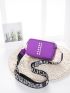 Mini Box Bag With Zipper Portable Purple Punk Studded Decor Adjustable Strap For Outdoor