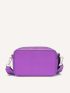 Mini Box Bag With Zipper Portable Purple Punk Studded Decor Adjustable Strap For Outdoor