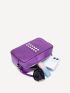 Mini Box Bag With Zipper Portable Purple Punk Studded Decor Adjustable Strap For Outdoor