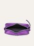 Mini Box Bag With Zipper Portable Purple Punk Studded Decor Adjustable Strap For Outdoor