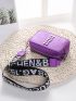 Mini Box Bag With Zipper Portable Purple Punk Studded Decor Adjustable Strap For Outdoor