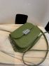 Mini Crocodile Embossed Metal Decor Saddle Bag Fashion