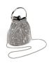 Cubic Zirconia Rhinestones Drawstring Evening Bag With Chain Top-Handle Glamorous For Party Prom Wedding, Perfect Bride Purse For Wedding, Prom & Party Events