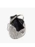 Cubic Zirconia Rhinestones Drawstring Evening Bag With Chain Top-Handle Glamorous For Party Prom Wedding, Perfect Bride Purse For Wedding, Prom & Party Events