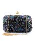 Mini Rhinestone Decor Box Bag Sequin Glamorous Chain