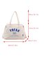 Large Shoulder Tote Bag Blue Letter High-Capacity With Adjustable Strap Preppy White For Work School Market Daily