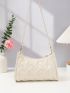 Small Square Bag With Zipper Fashionable Quilted Detail Adjustable Strap For Daily Outdoor