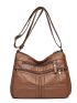 Medium Hobo Bag Braided Detail PU Vintage