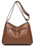 Medium Hobo Bag Braided Detail PU Vintage