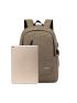 Large Laptop Backpack Letter Graphic Minimalist Camping Bag