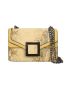 Small Flap Square Bag Snakeskin Pattern Contrast Binding