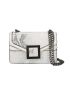 Small Flap Square Bag Snakeskin Pattern Contrast Binding