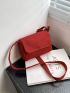 Mini Flap Messenger Bag Solid Neon Red