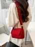 Mini Flap Messenger Bag Solid Neon Red