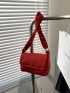 Mini Flap Messenger Bag Solid Neon Red