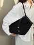 Studded Shoulder Tote Bag With Coin Purse