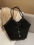 Studded Shoulder Tote Bag With Coin Purse