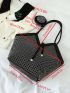 Studded Shoulder Tote Bag With Coin Purse