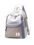 Medium Classic Backpack Colorblock Letter Patch Decor For Daily Life & Outdoor