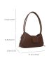 Minimalist Baguette Bag Medium Double Handle Brown